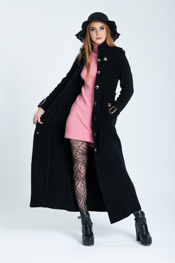 Casaco Longo Cinto – Fio Musse com Fivela Decorativa