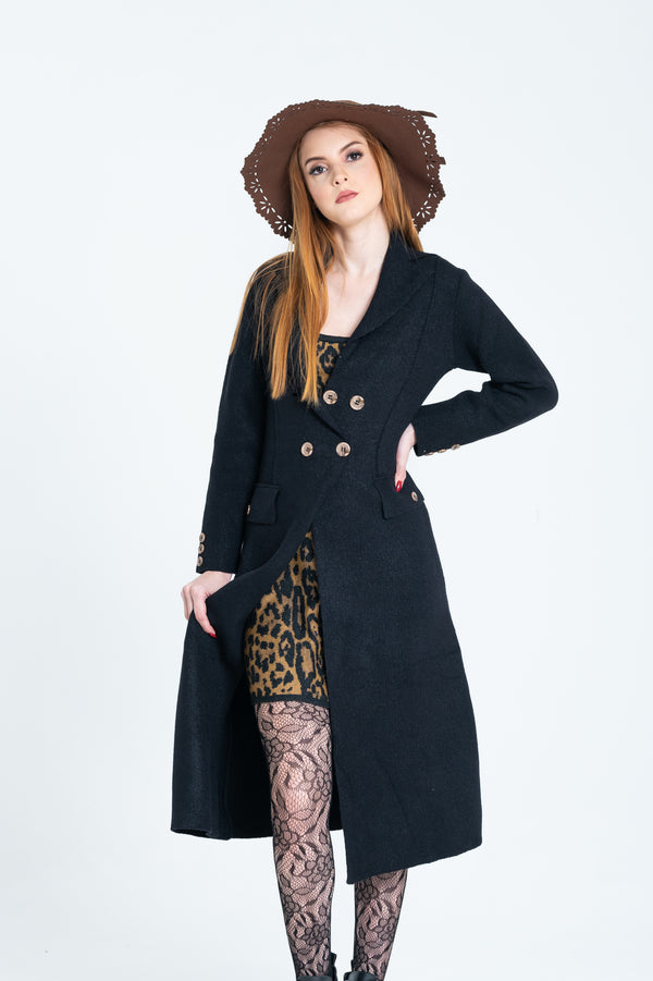 Blazer Longo – Fio Musse com Botões Dourados